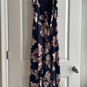 Tie wrap midi dress